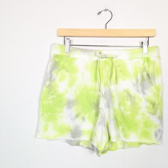 Free People Intimately Green Tie Dye Kelly Washed Drawstring Shorts Size M - Picture 3 of 7